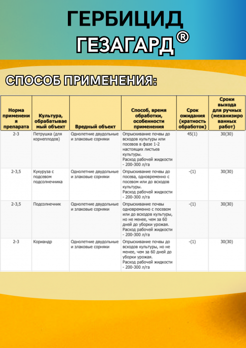 Гезагард, КС  гербицид