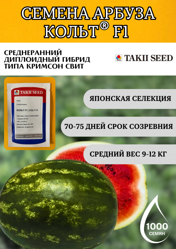 Кольт F1 семена арбуза